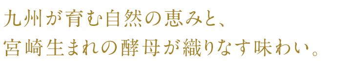 南九州孕育的自然恩惠和宫崎诞生的酵母交织而成的味道。