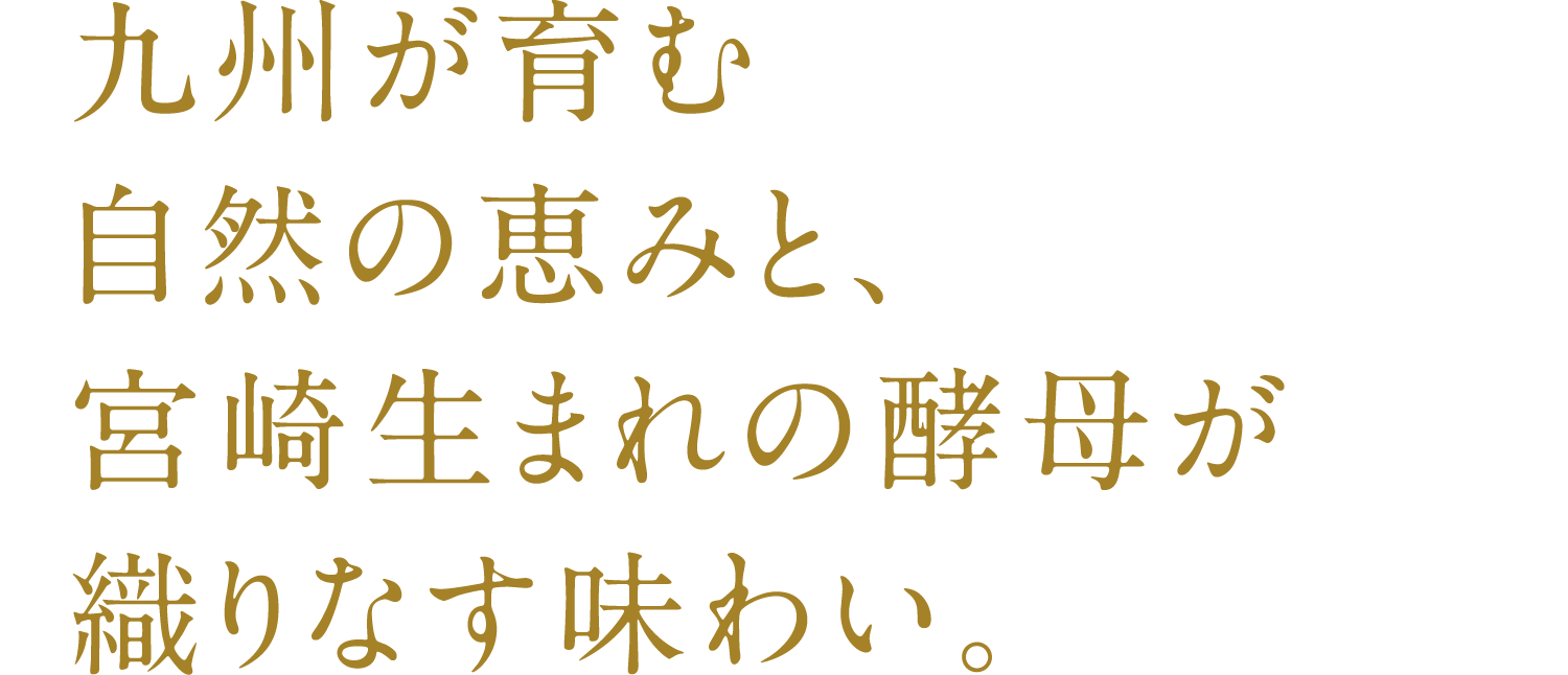 SP版_南九州孕育的自然恩惠和宫崎出产的酵母交织而成的味道。